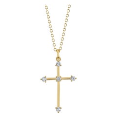 0.13ct Round Brilliant Cut Diamond Cross Necklace