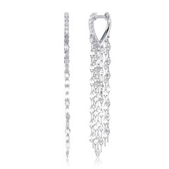 0.13ct Round Brilliant Cut Diamond Dangle Chain Earrings