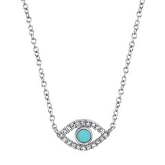 Collar Mal de Ojo de Turquesa y Diamantes 0,13ct
