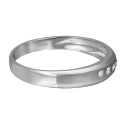 0.13cttw Round Cut Diamond Men's Wedding Band Ring 14k White Gold