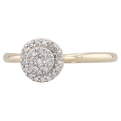 0.13ctw Diamond Cluster Halo Engagement Ring 10k Yellow Gold Size 9.25