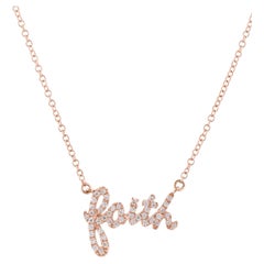 0.14 Carat Diamond Faith Rose Gold Pendant Necklace