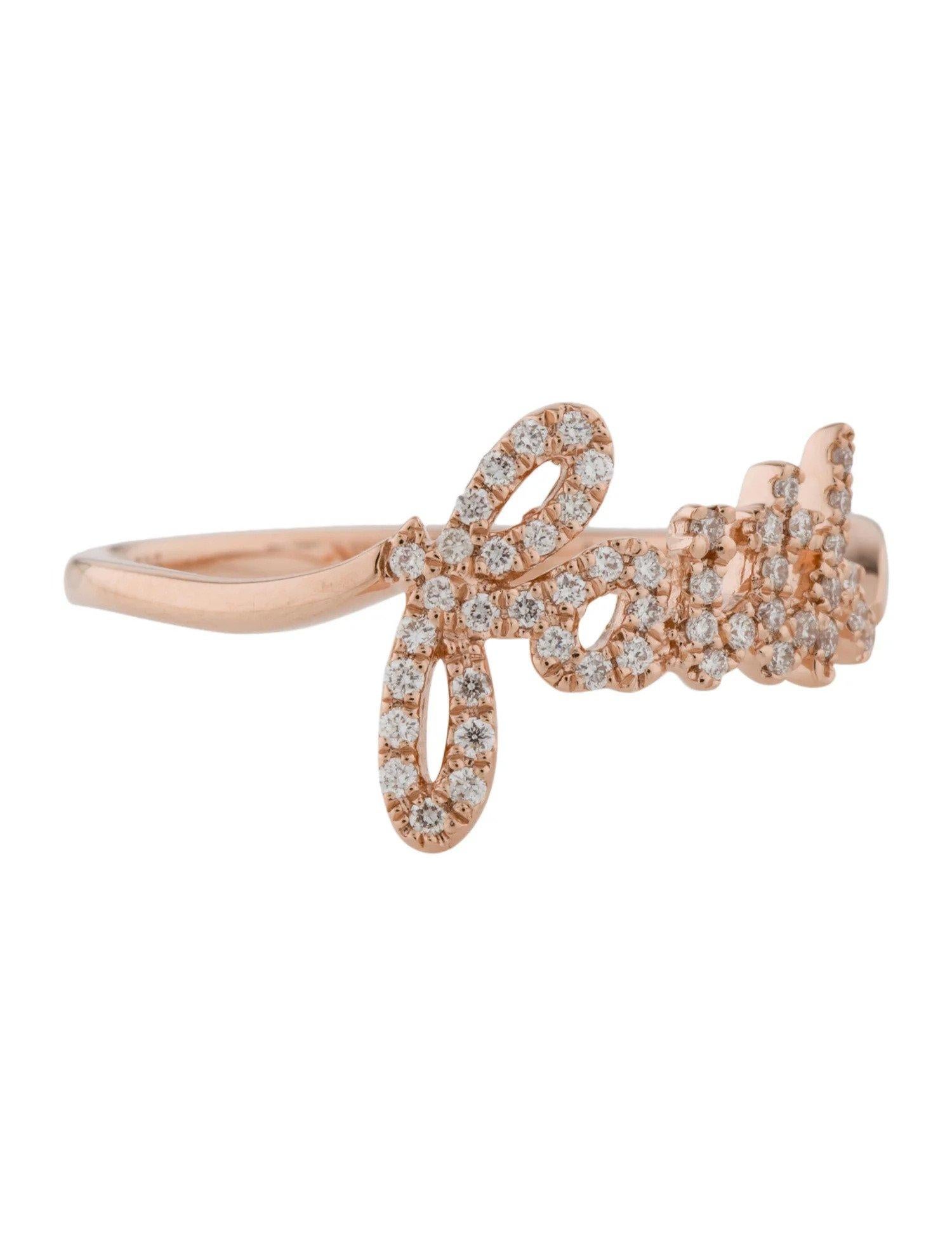 Round Cut 0.14 Carat Diamond Faith Rose Gold Ring For Sale