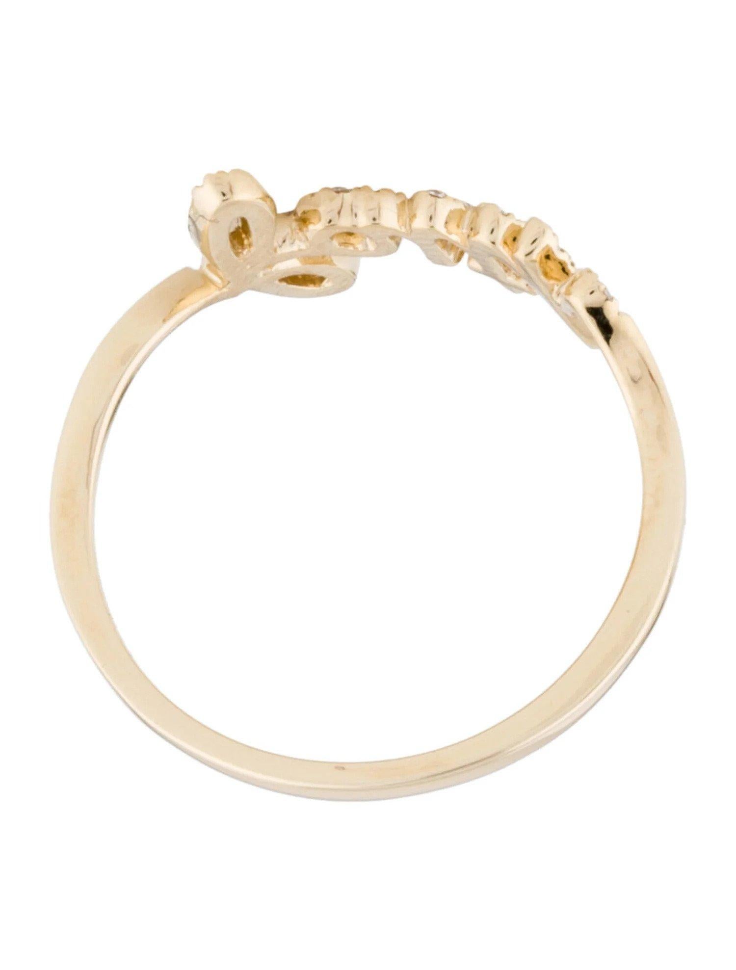 Women's 0.14 Carat Diamond Faith Yellow Gold Ring For Sale