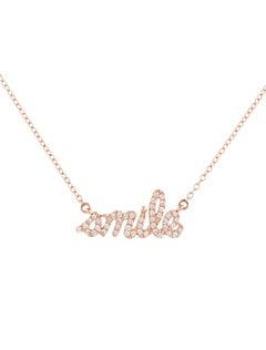 0.14 Carat Diamond Smile Rose Gold Pendant Necklace