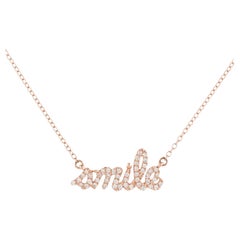 0.14 Carat Diamond Smile Rose Gold Pendant Necklace