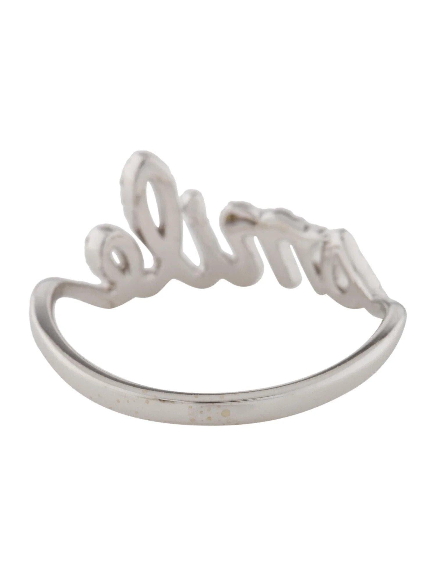 Women's 0.14 Carat Diamond Smile White Gold Ring For Sale