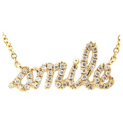 0.14 Carat Diamond Smile Yellow Gold Pendant Necklace