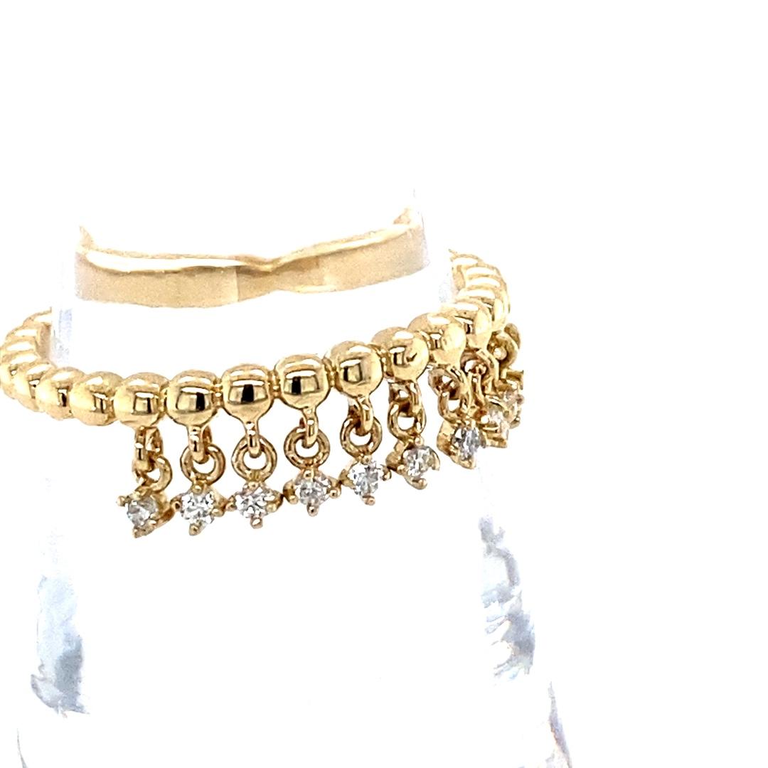 Contemporain Bracelet en or jaune câblé avec diamant taille ronde en vente