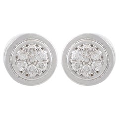 0.14 Carat SI Clarity HI Color Diamond Stud Earrings 10 Karat White Gold Jewelry