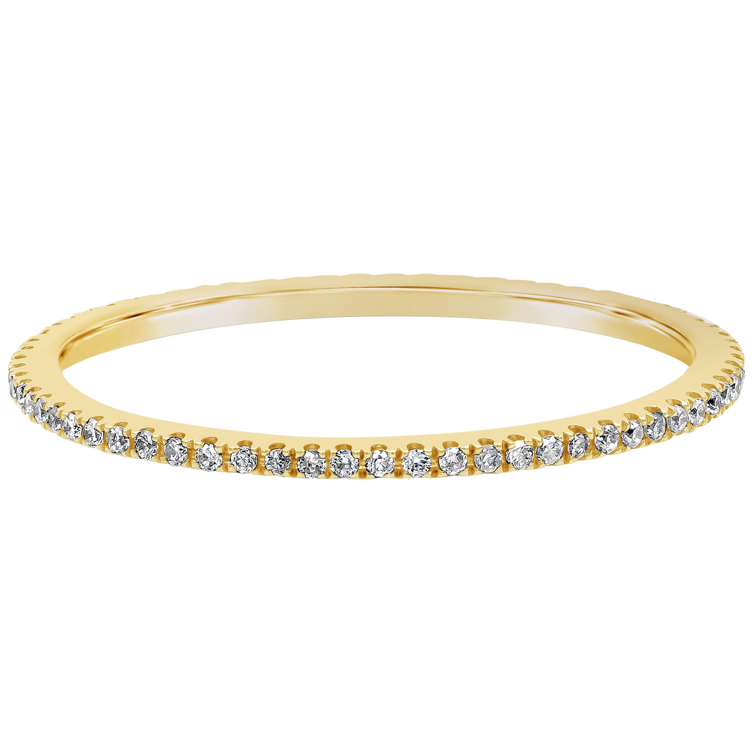 Roman Malakov Anillo de boda de eternidad con diamante brillante redondo de 0,14 quilates