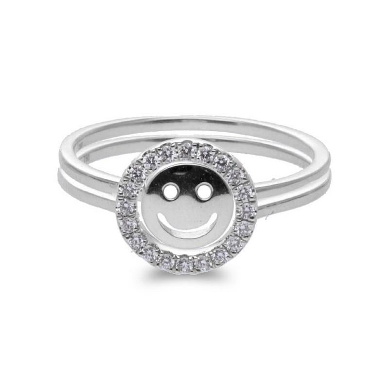 Modern 0.14 Ct Diamond & 14K White Gold Gazebo Collection Ring For Sale