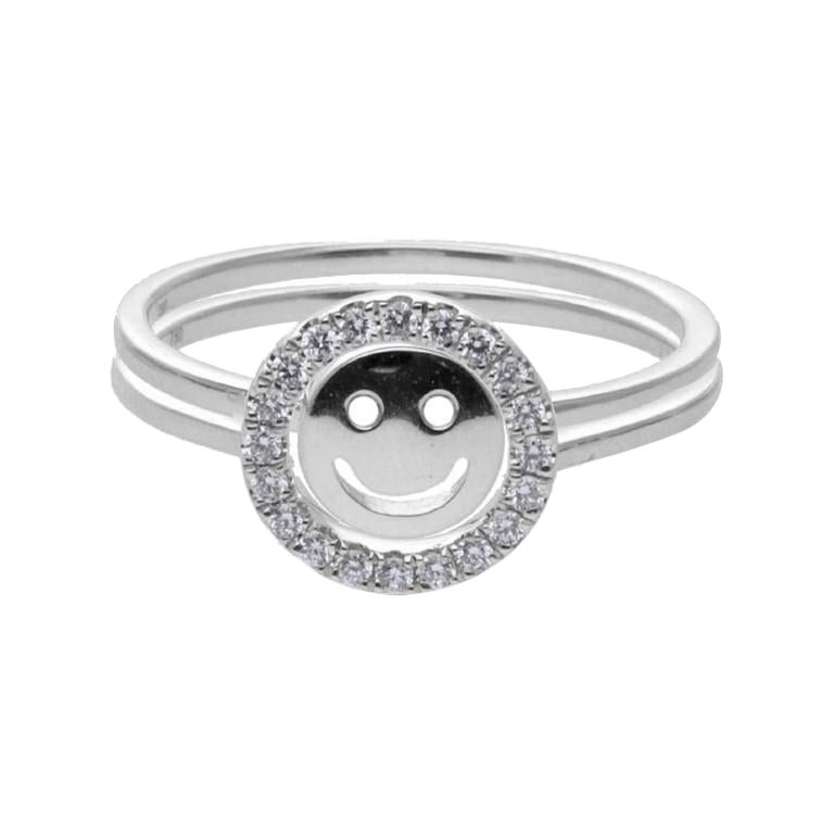 Anello con diamante da 0,14 carati e oro bianco 14K Collection'S