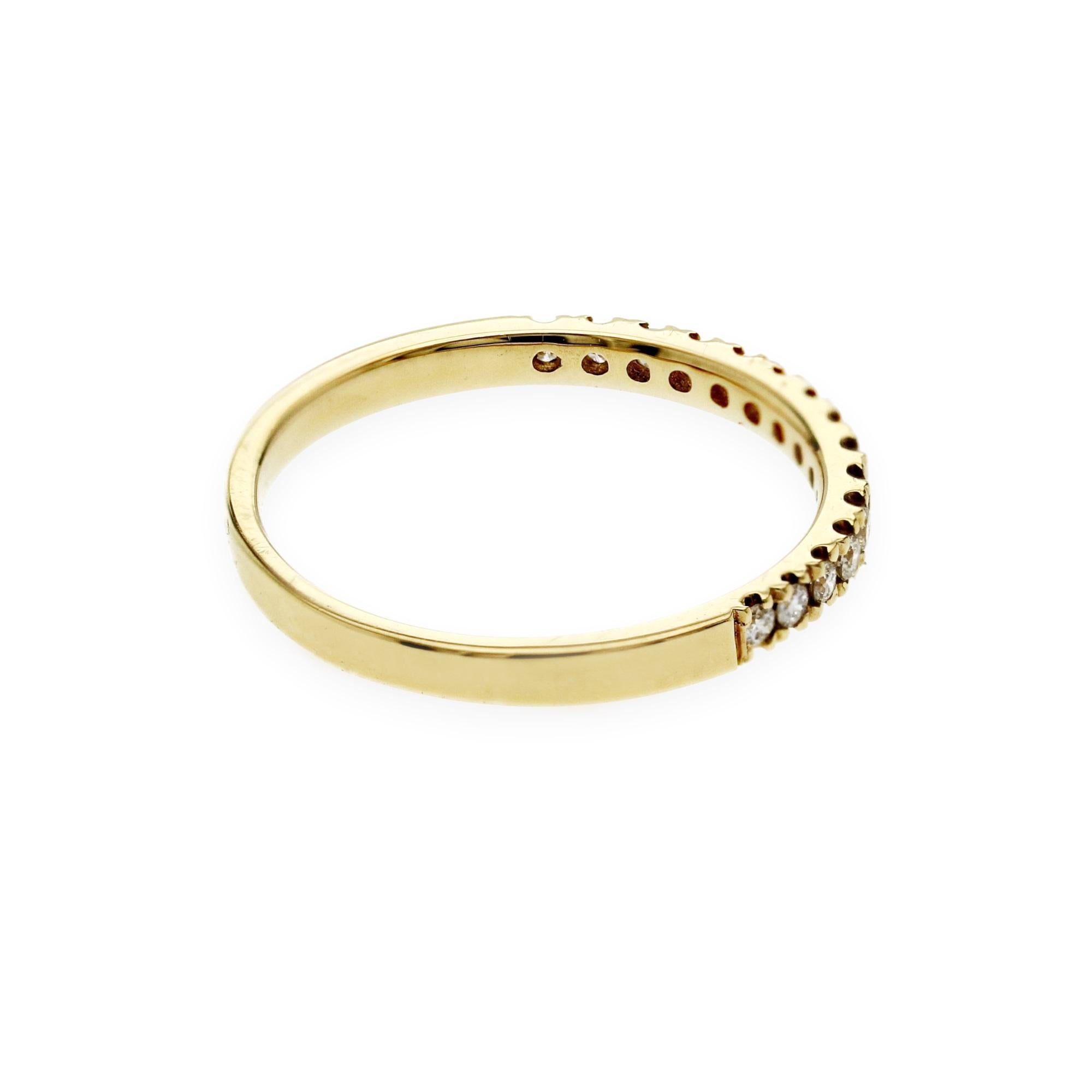 0,14 CT natürlicher Diamant 18K Gelbgold Ehering Größe 5 für Damen oder Herren im Angebot