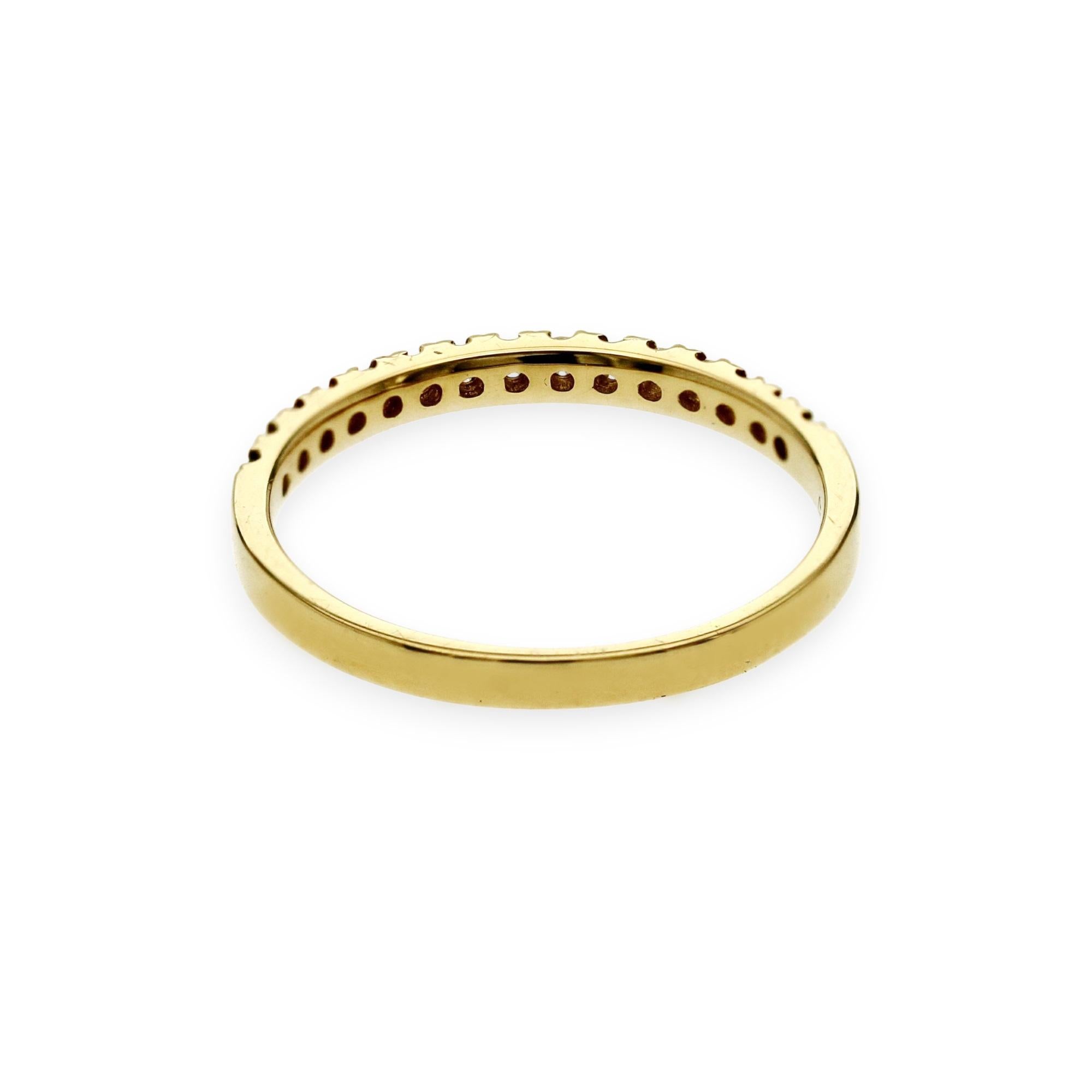 0,14 CT natürlicher Diamant 18K Gelbgold Ehering Größe 5 im Angebot 1