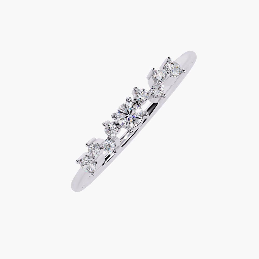 Contemporain Alliance en or 14 carats avec diamants ronds multiples 0,14 carat en vente