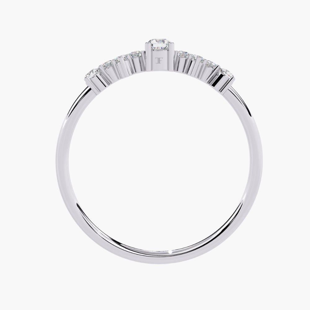 Alliance en or 14 carats avec diamants ronds multiples 0,14 carat Neuf - En vente à New York, NY