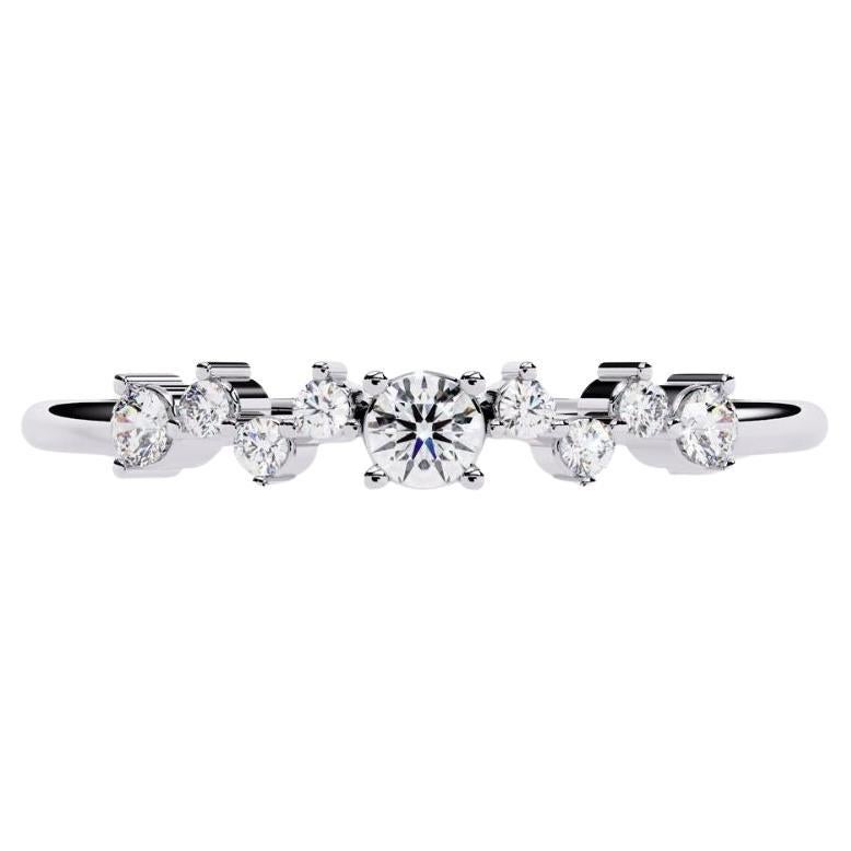 0.14 CTW Multi Round Diamond Wedding Band 14K Gold