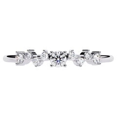 Alliance en or 14 carats avec diamants ronds multiples 0,14 carat