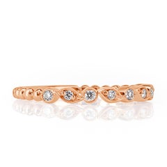 Fascia di diamanti rotondi taglio Brilliante da 0,14 carati in oro rosa 14k