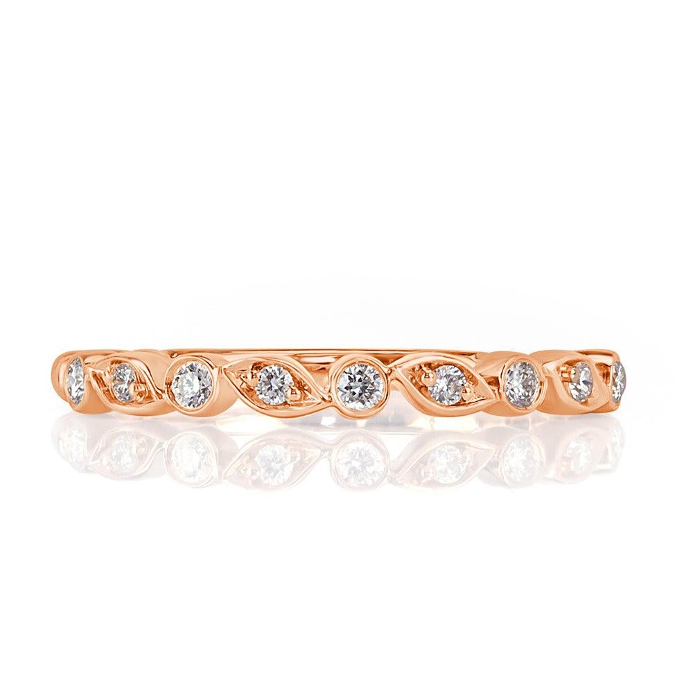 0.14ct Round Brilliant Cut Diamond Band in 14k Rose Gold