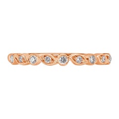 0.14ct Round Brilliant Cut Diamond Band in 14k Rose Gold