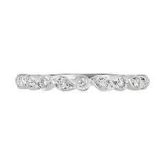 0.14ct Round Brilliant Cut Diamond Wedding Band in 14k White Gold