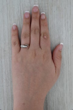 0.14ctw Diamond Bypass Ring 18k Gold Platinum Size 8.5 Wedding Anniversary