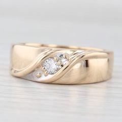 0.14ctw Diamond Men's Wedding Band 14k Yellow Gold Size 10 Ring