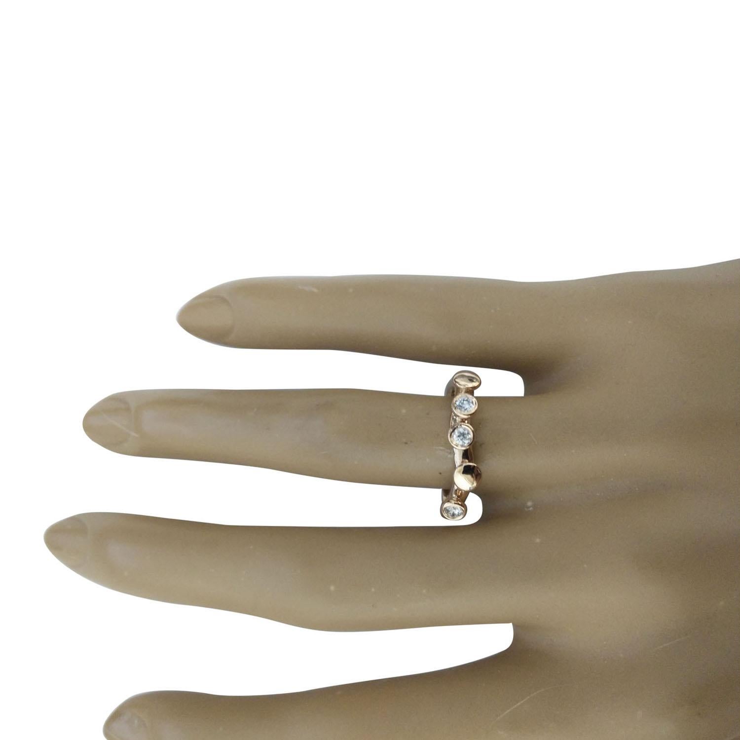 Women's 0.15 Carat 14 Karat Solid Rose Gold Diamond Ring For Sale