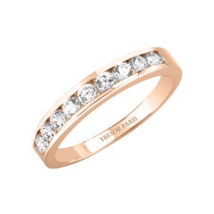 0.15 Carat Band Ring Round Diamond Channel Set Half Eternity 18 Karat Rose Gold