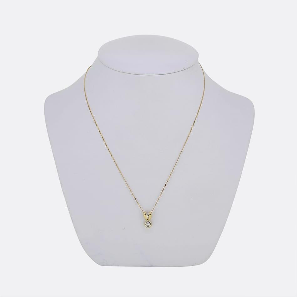 0.15 Carat Brilliant Cut Diamond Pendant Necklace In Good Condition In London, GB