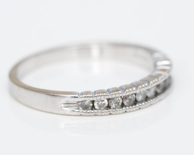 0.15 Carat Diamond and 14 Karat White Gold Eternity Band Ring For Sale ...