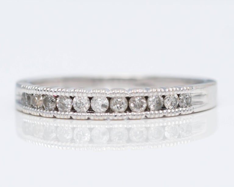 0.15 Carat Diamond and 14 Karat White Gold Eternity Band Ring For Sale ...