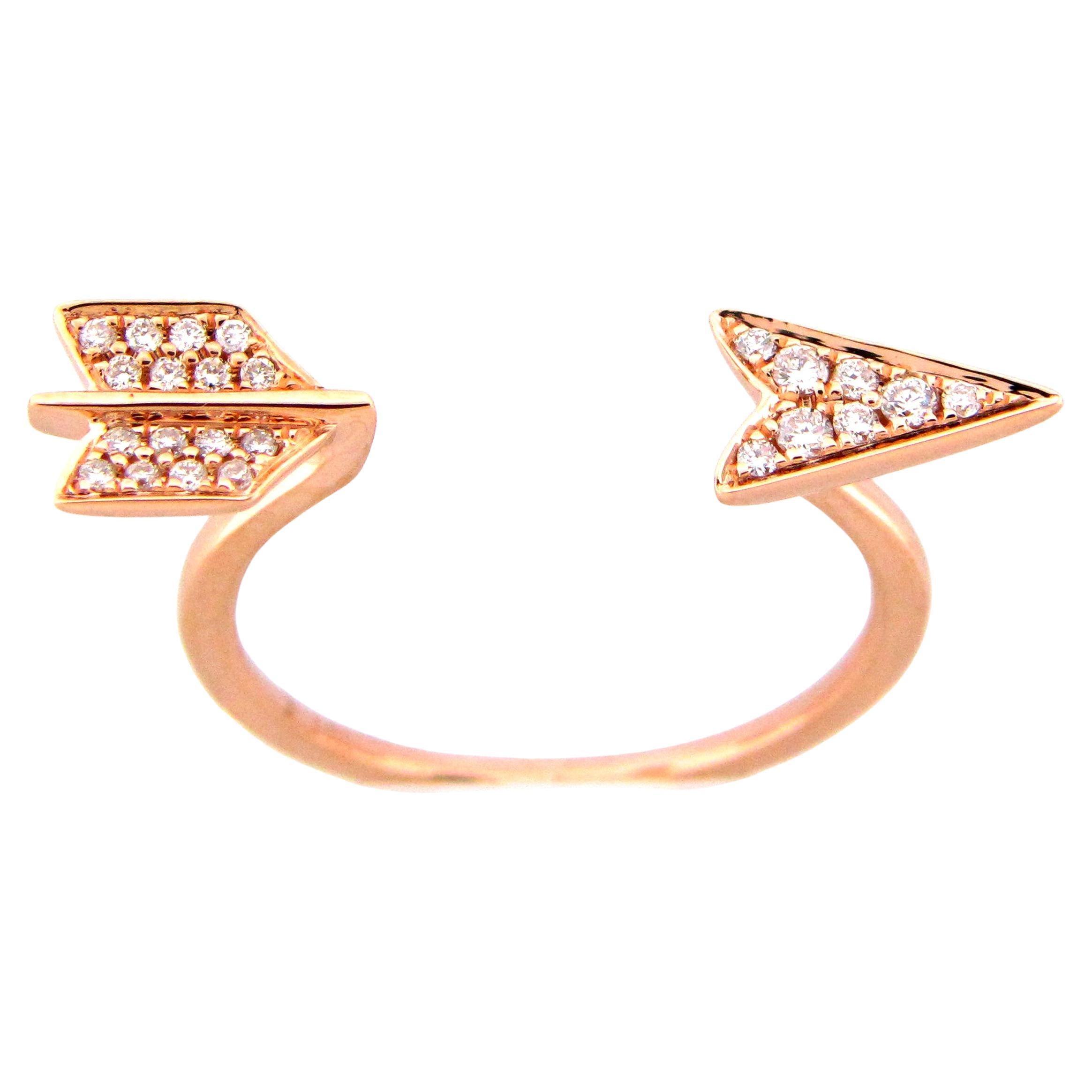 0,15 Karat Diamant Arrow Rose Gold Mode Ring