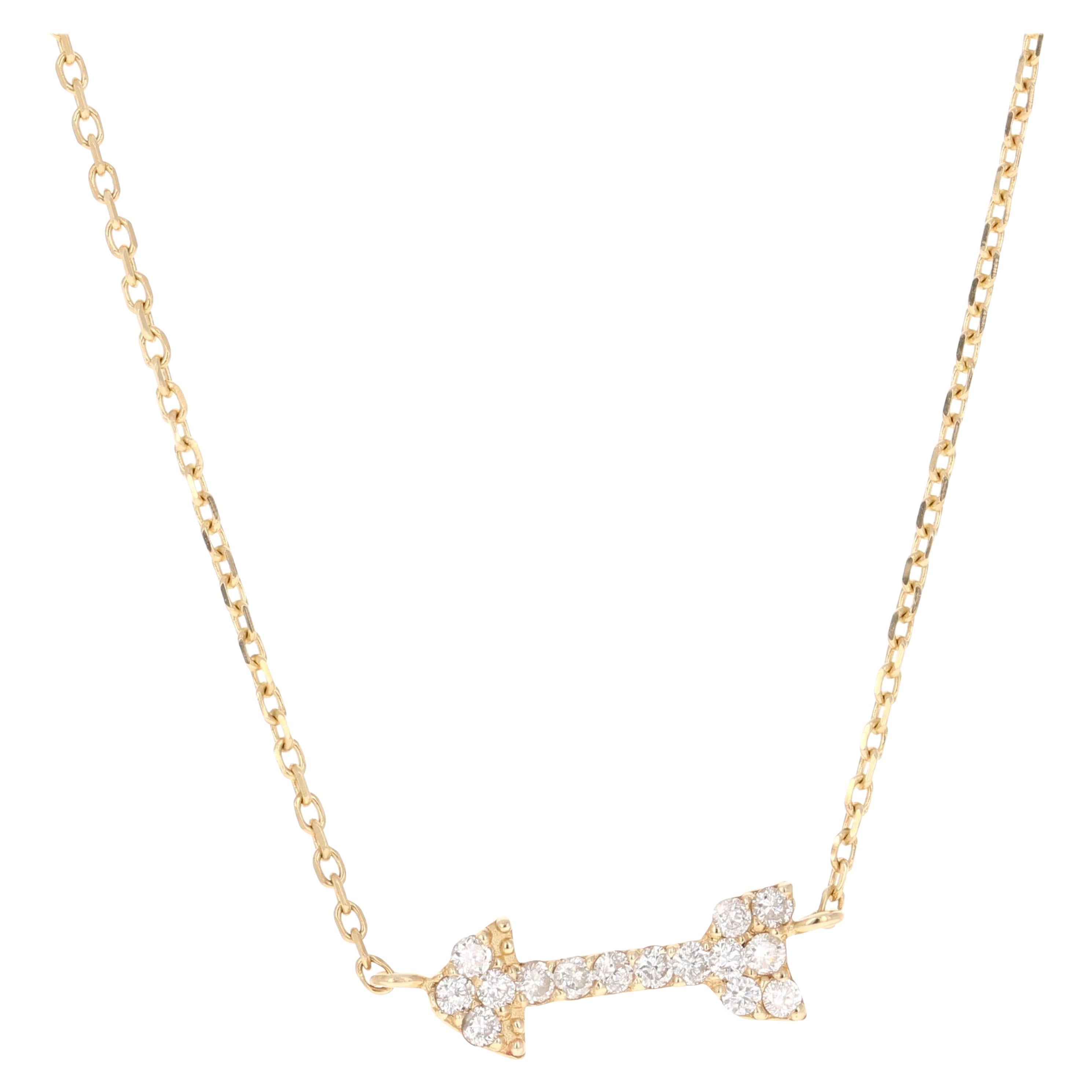 0.15 Carat Diamond Chain Necklace 14 Karat Yellow Gold