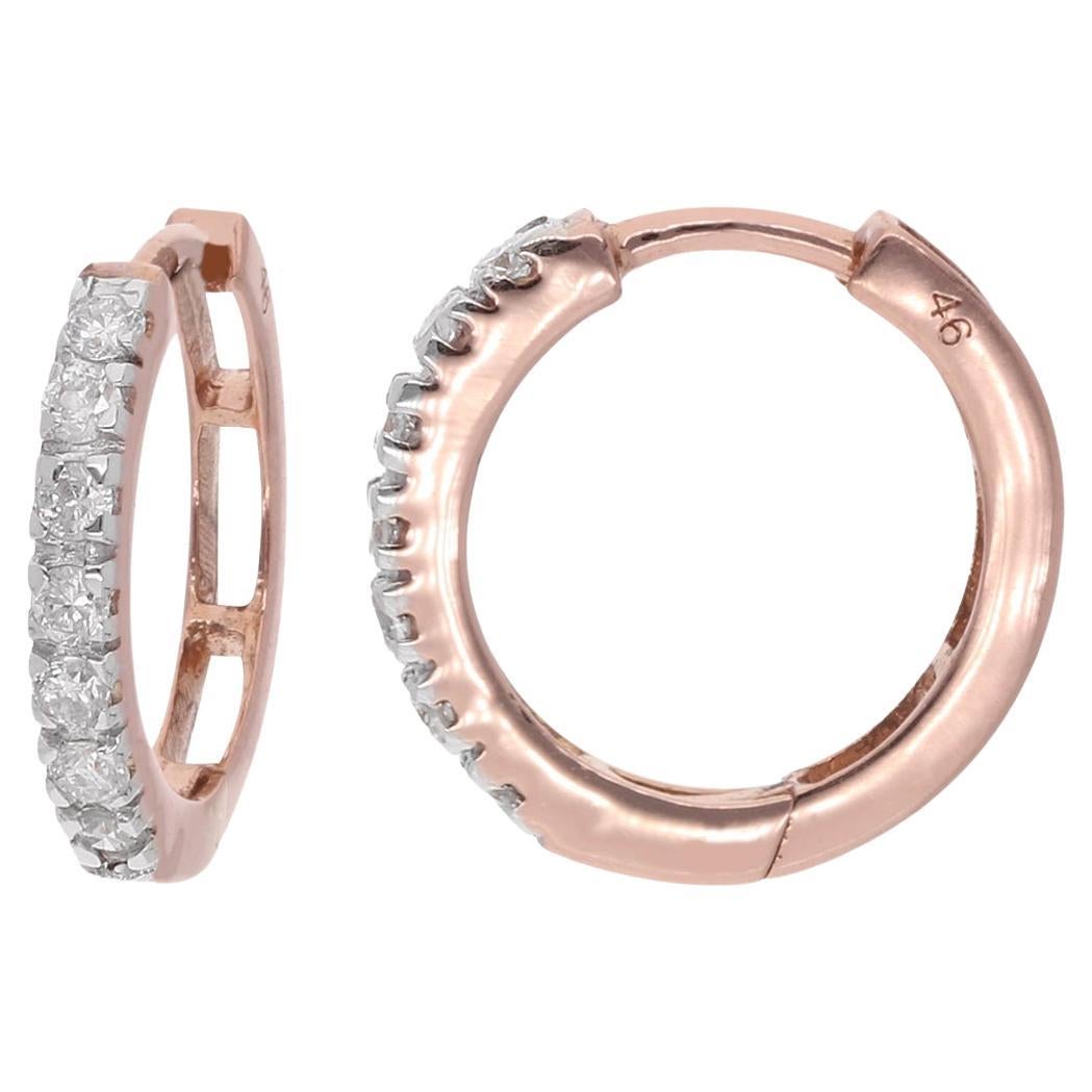 0,15 Karat Diamant-Pavé-Ohrringe aus 18 Karat Roségold, handgefertigter feiner Schmuck