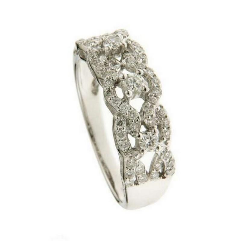 Modern 0.15 Carat Diamond Vow Collection Ring in 18K White Gold For Sale