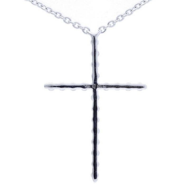 Modern 0.15 Carat Diamonds Cross Necklace in 14K White Gold For Sale