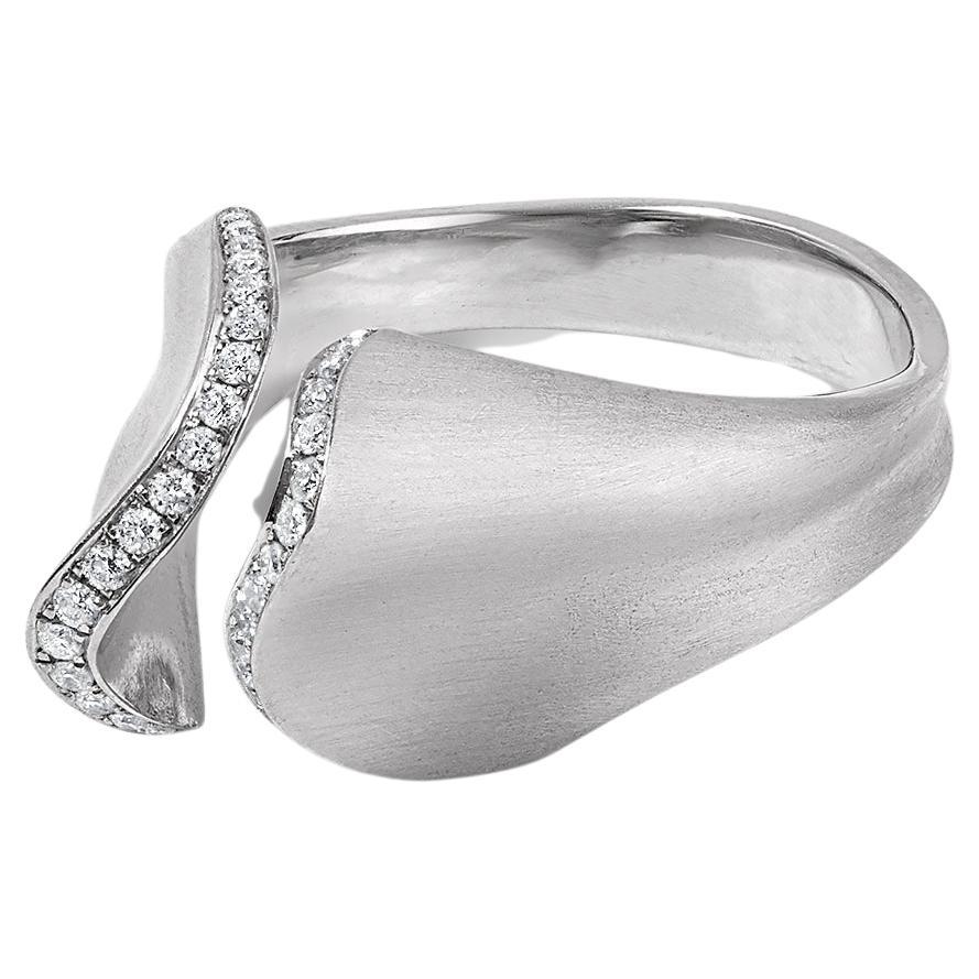 0.15 Carat Diamonds Sculptural Couture Contemporary Platinum Ring For Sale