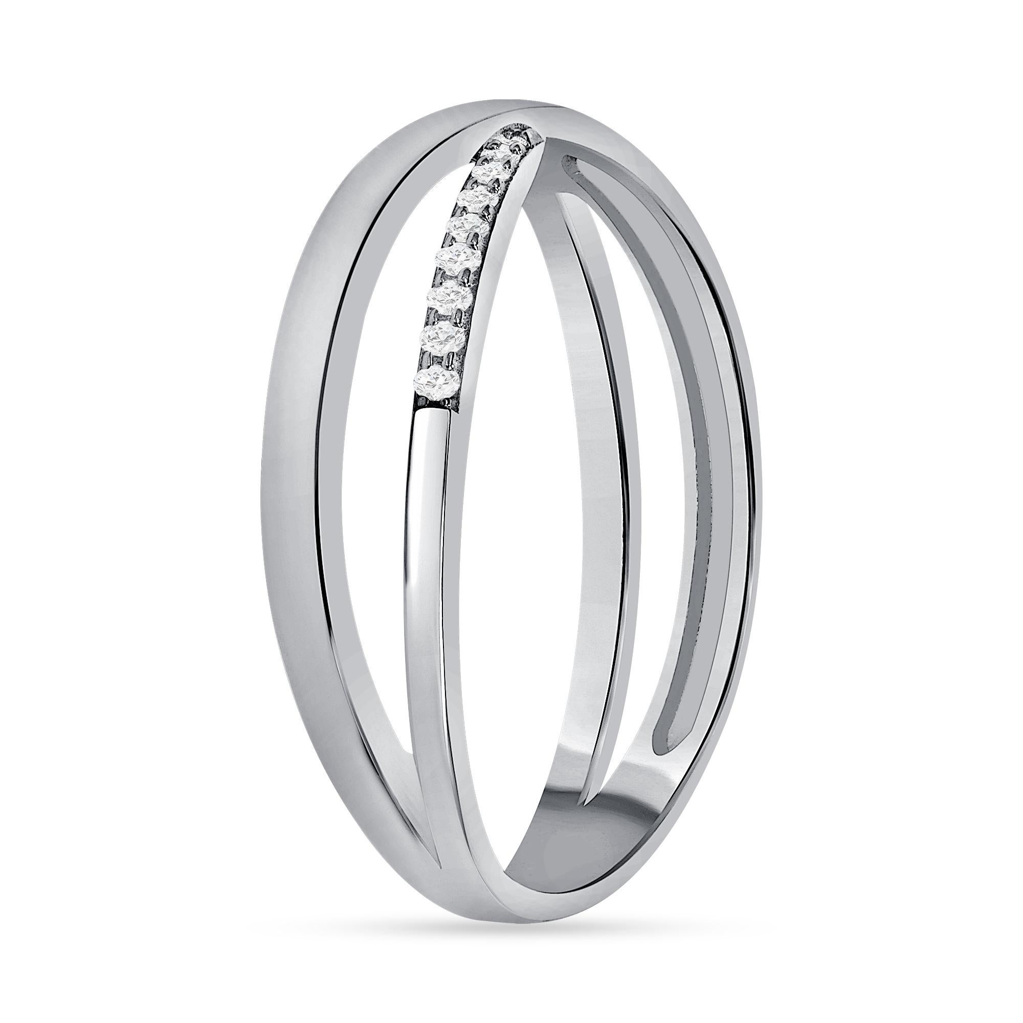 Im Angebot: 0,15 Karat Natürlicher Diamantring mit doppeltem Ring () 3