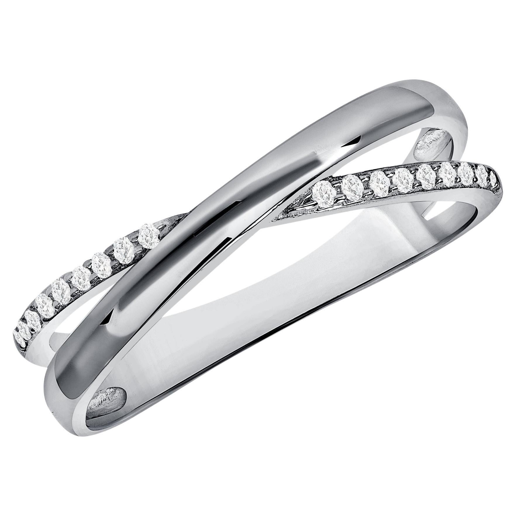 Im Angebot: 0,15 Karat Natürlicher Diamantring mit doppeltem Ring ()