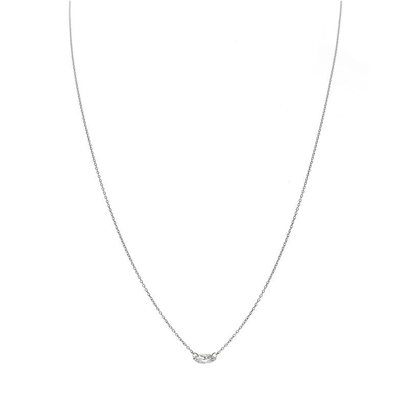 Contemporary 0.15 Carat Marquise Diamond Necklace in 14 Karat White Gold