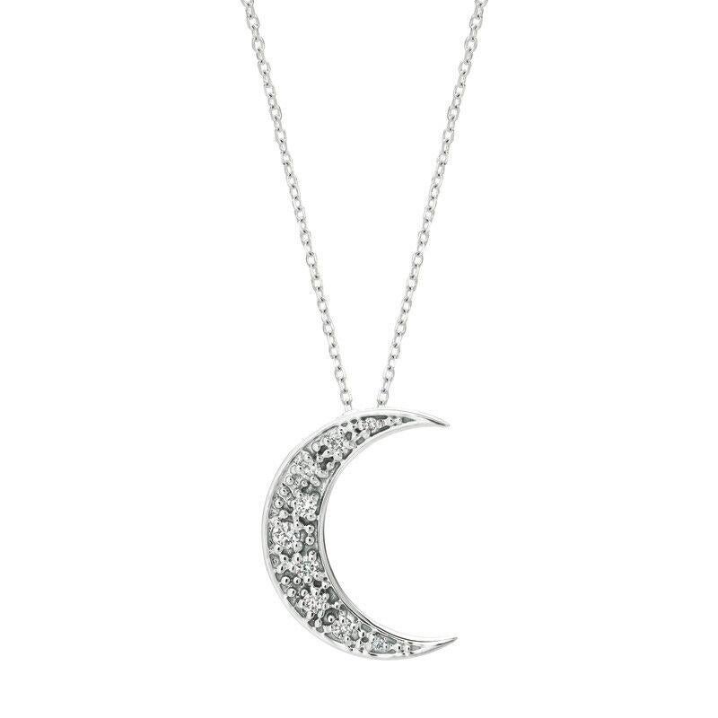 
0.15 Carat Natural Diamond Crescent Moon Necklace 14K White Gold 18'' chain

    100% Natural Diamonds, Not Enhanced in any way Round Cut Diamond Necklace with 18'' chain  
    0.15CT
    G-H 
    SI  
    14K White Gold,   Pave style,  2.2 gram
  
