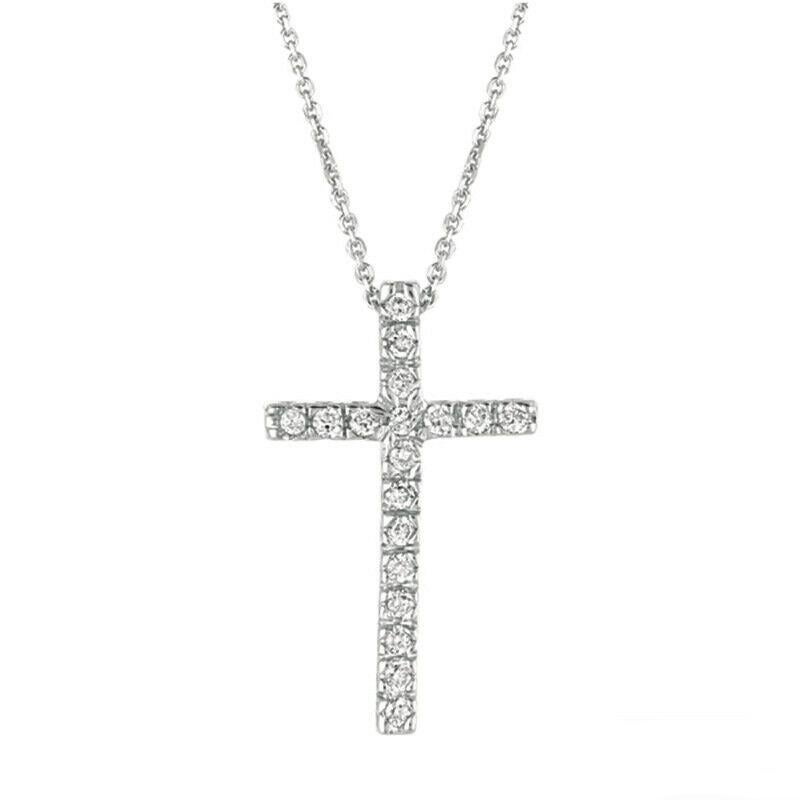 black and white diamond cross pendant