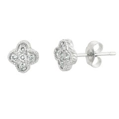 Pendientes de diamantes naturales de 0,15 quilates G SI Oro blanco de 14 quilates