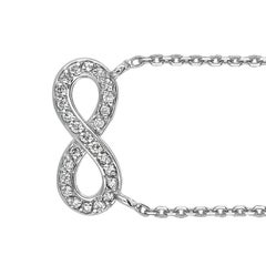 0,15 Karat natürlicher Diamant Unendlichkeit Halskette 14 Karat Weißgold G SI