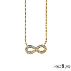 0,15 Karat natürlicher Diamant Unendlichkeit Halskette 14 Karat Weißgold G SI