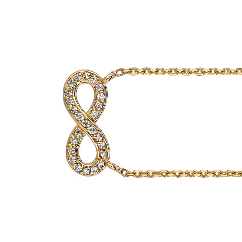 0.15 Carat Natural Diamond Infinity Necklace 14K Yellow Gold G SI 18 inches

100% Natural Diamonds, Not Enhanced in any way Round Cut Diamond Necklace
0.15CT
G-H
SI
14K Yellow Gold 2.1 gram
1/4 inches in length, 9/16 inches in width
25