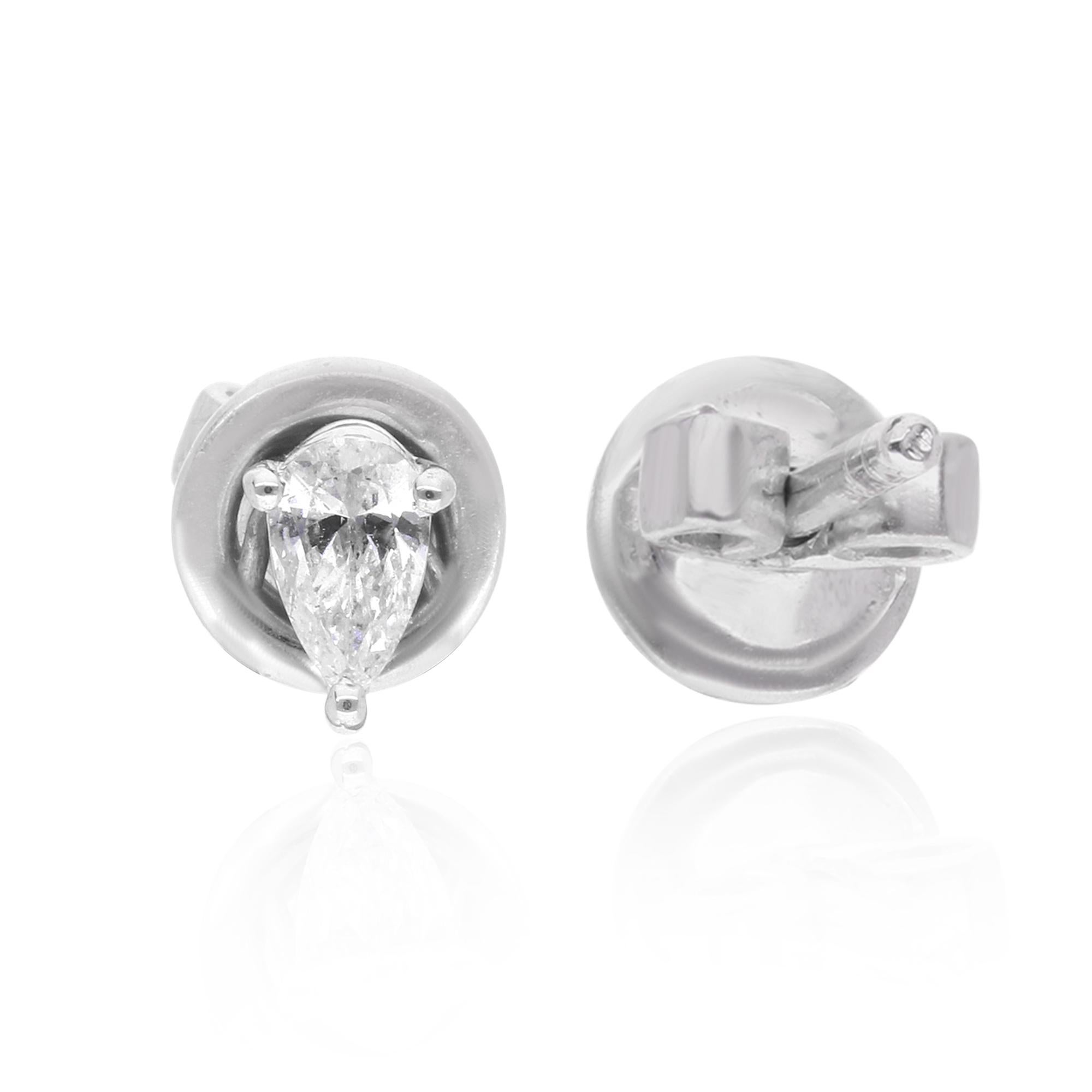 Item Code :- SEE-14349D
Gross Wt. :- 1.18 gm
18k White Gold Wt. :- 1.15 gm
Natural Diamond Wt. :- 0.15 Ct. ( AVERAGE DIAMOND CLARITY SI1-SI2 & COLOR H-I )
Earrings Size :- 5 mm approx.

✦ Sizing
.....................
We can adjust most items to fit